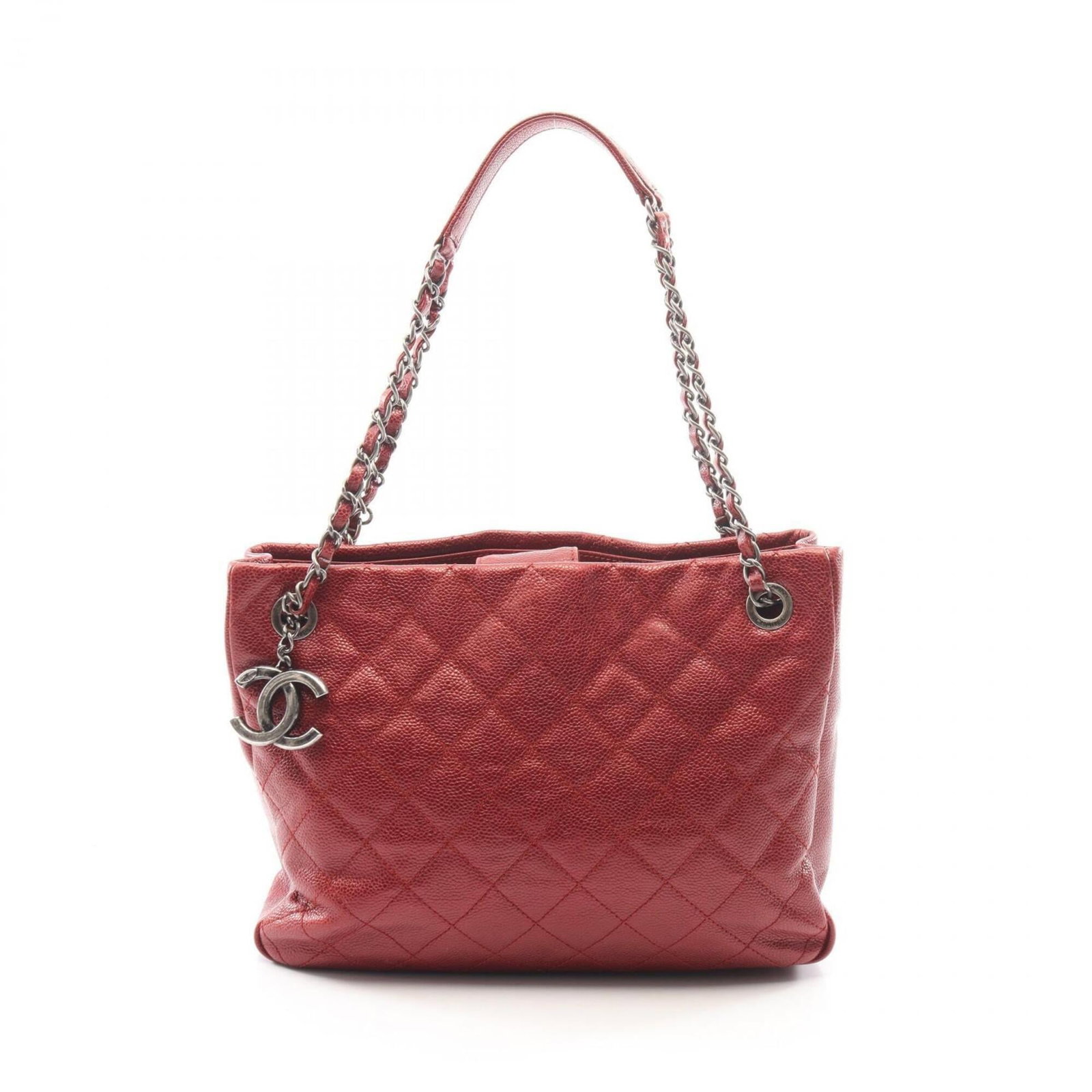 Chanel Handbag Tote Bag Grained Calfskin: Chanel Handbag Tote Bag Grained Calfskin Bordeaux leather tote bag from Chanel, crafted from high-quality grained calfskin with classic design. This timeless piece measures 22cm x 29cm x 8cm and featu