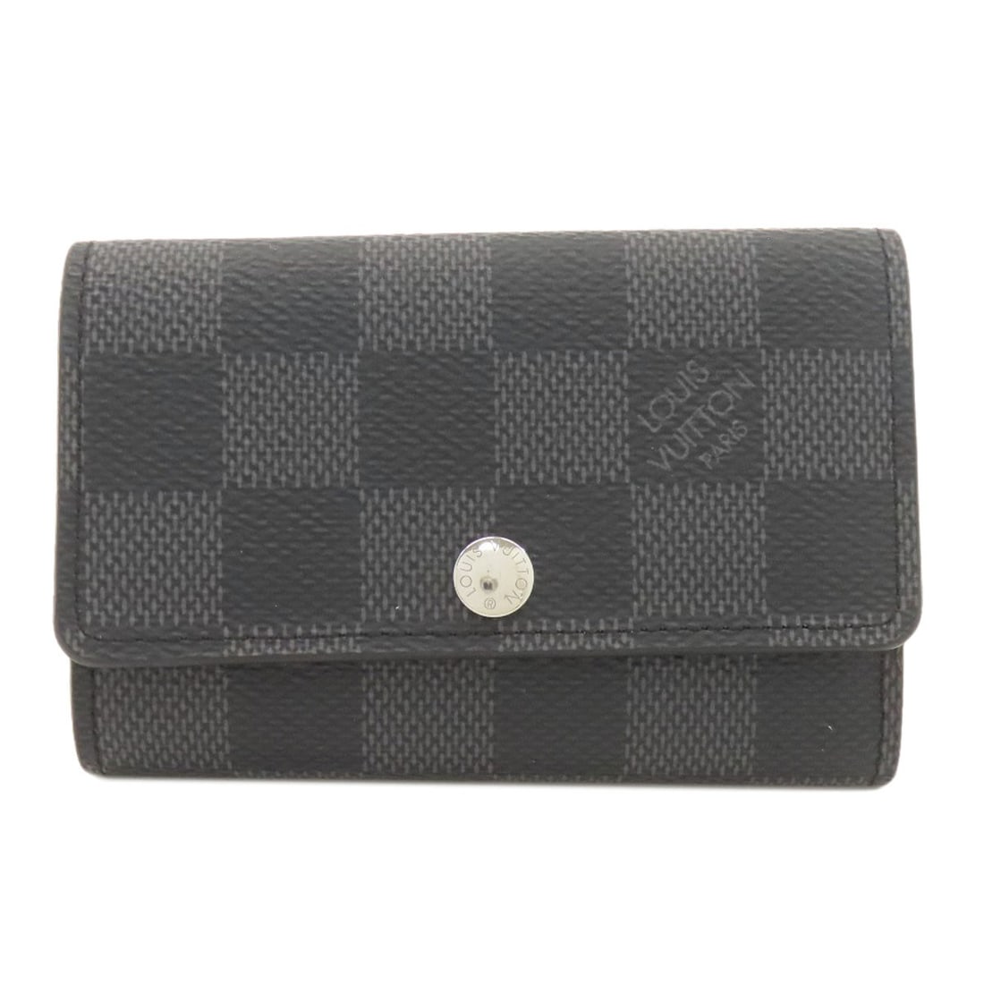 Multicles6 holder key canvas damier Louis Vuitton N62662: Multicles6 holder key canvas damier Louis Vuitton N62662 Black Damier canvas key holder from LOUIS VUITTON, featuring the iconic N62662 style. This classic design showcases the timeless elegance of Lo