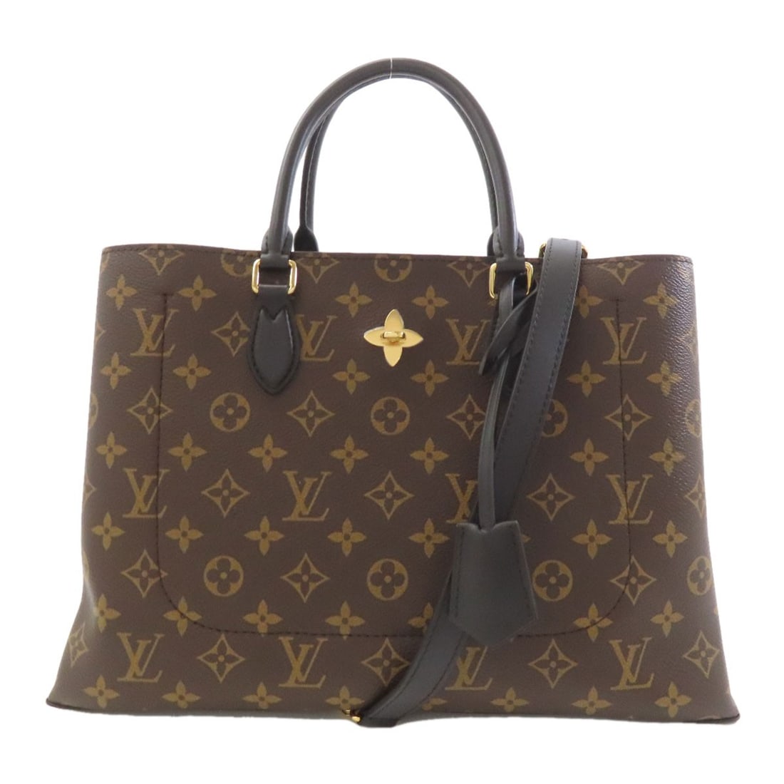 Canvas flower handbag tote monogram Louis Vuitton M43550: Canvas flower handbag tote monogram Louis Vuitton M43550 Brown Monogram Canvas Louis Vuitton Tote Bag with Signature. This canvas handbag features the iconic monogram pattern and a signature from the