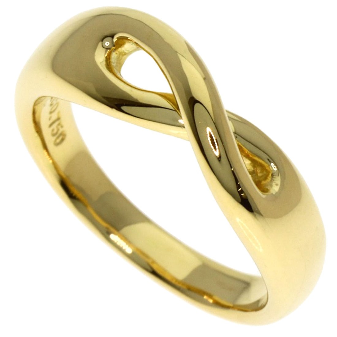 Tiffany Co Infinity Ring K18 Yellow Gold: Tiffany Co Infinity Ring K18 Yellow Gold K18 Yellow Gold Tiffany Co Infinity Ring, available in size 4.75(US), showcases the luxury of Tiffany & Co.'s signature style with a striking gold metal exteri