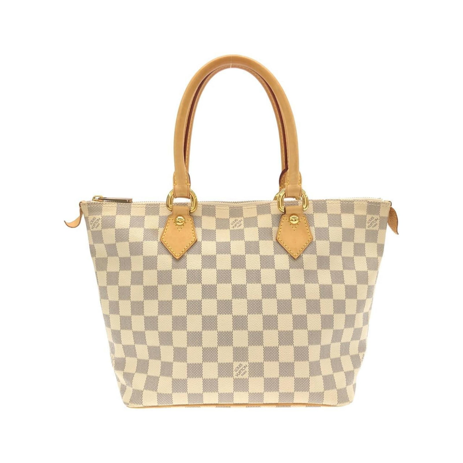 Coated canvas handbag louis vuitton: Coated canvas handbag louis vuitton Coated canvas handbag with gold hardware and azur color, measuring 23cm x 36cm x 14cm. This Louis Vuitton MPN N51186 handbag features a durable coated canvas materi