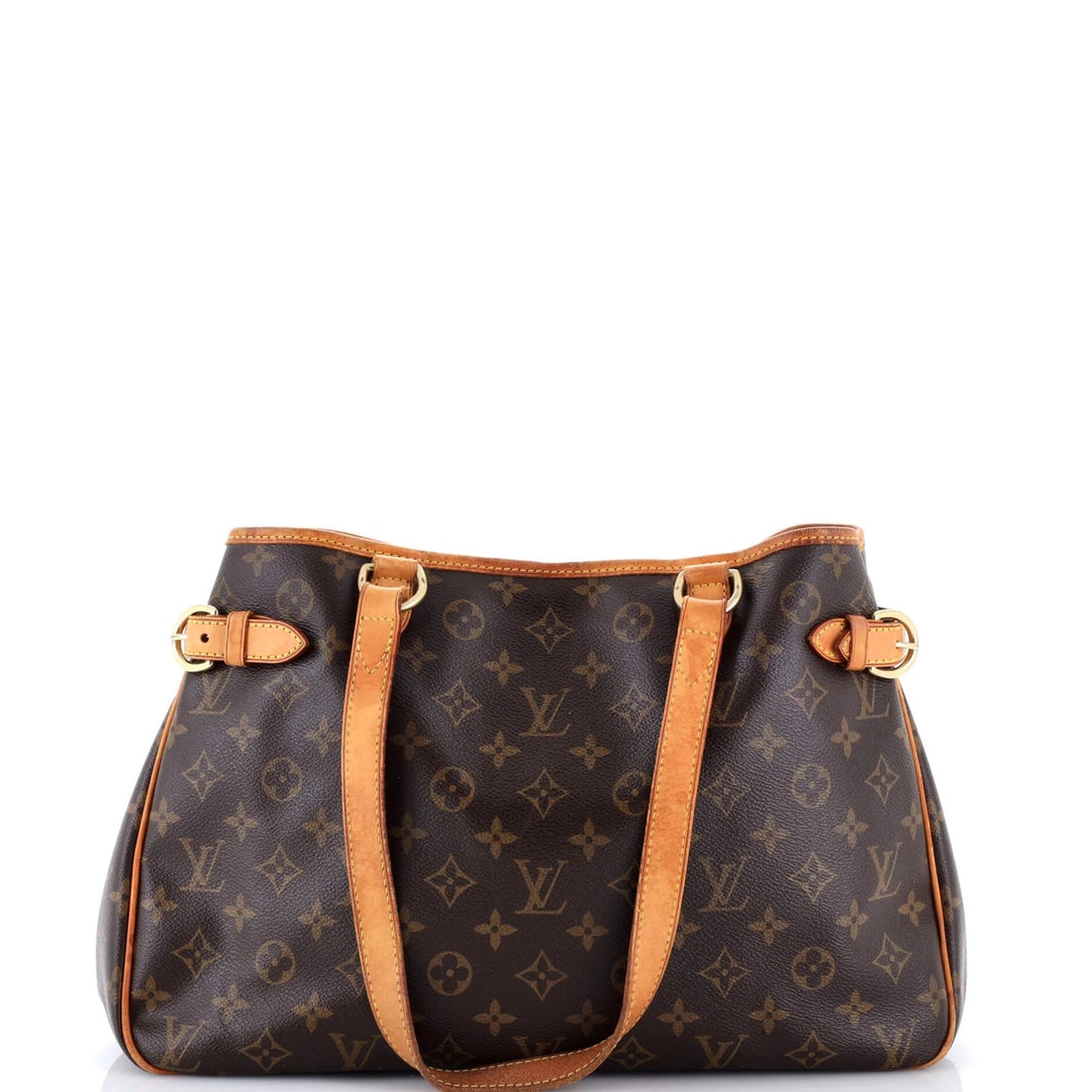 Monogram Canvas Handbag Horizontal Louis Vuitton Batignolles: Monogram Canvas Handbag Horizontal Louis Vuitton Batignolles Canvas Coated Louis Vuitton Batignolles Handbag in Brown with Horizontal Monogram Pattern, featuring a classic tote design with gold hardwa
