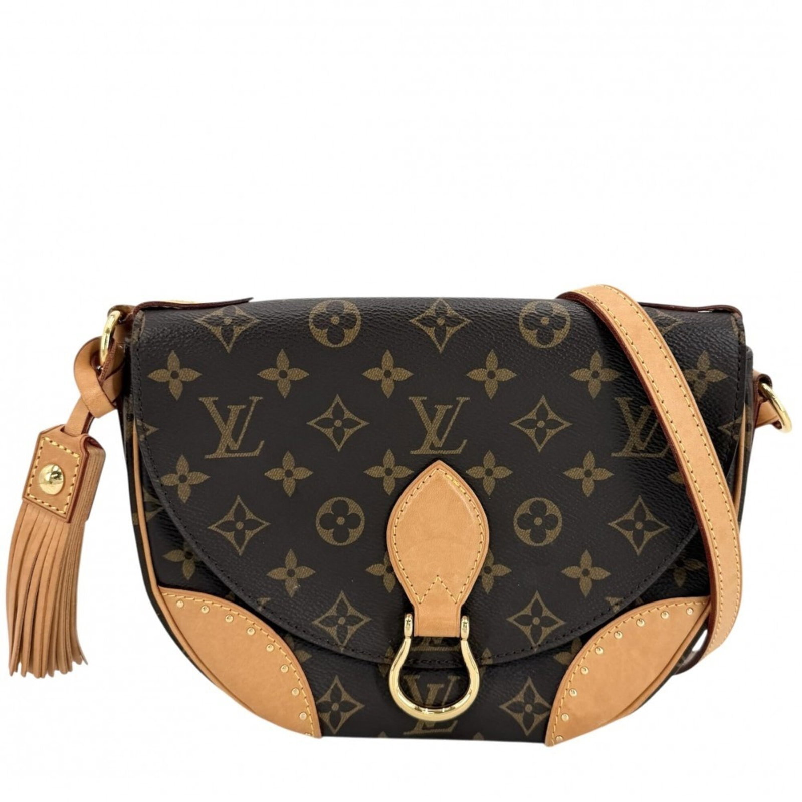 Monogram Louis Vuitton Shoulder Bag: Monogram Louis Vuitton Shoulder Bag Brown Monogram Louis Vuitton Shoulder Bag, measuring 18cm x 23cm x 7cm, features the iconic monogram pattern. This stylish bag has a classic design and a compact si