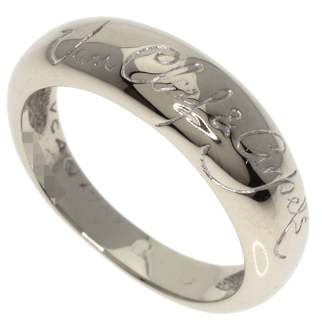 Senior Van Cleef Arpels K18 White Gold Anfini Ring Tulle: Senior Van Cleef Arpels K18 White Gold Anfini Ring Tulle K18 White Gold Anfini Ring Tulle by Van Cleef & Arpels features a striking silver metal exterior, crafted from high-purity K18 gold. This elega