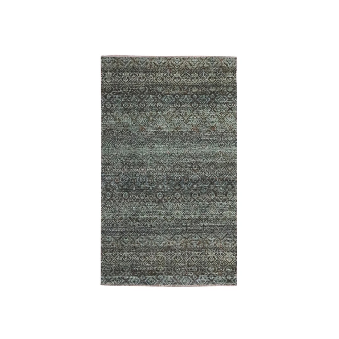 Hand Knotted Rug 3'x5'1" Gray Soft Wool Kohinoor Herat Pattern Oriental: Hand Knotted Rug 3'x5'1" Gray Soft Wool Kohinoor Herat Pattern Oriental Hand-knotted in soft wool, this stunning 3'x5'1" Gray Kohinoor Herat pattern rug boasts a beautiful geometric design and rectang