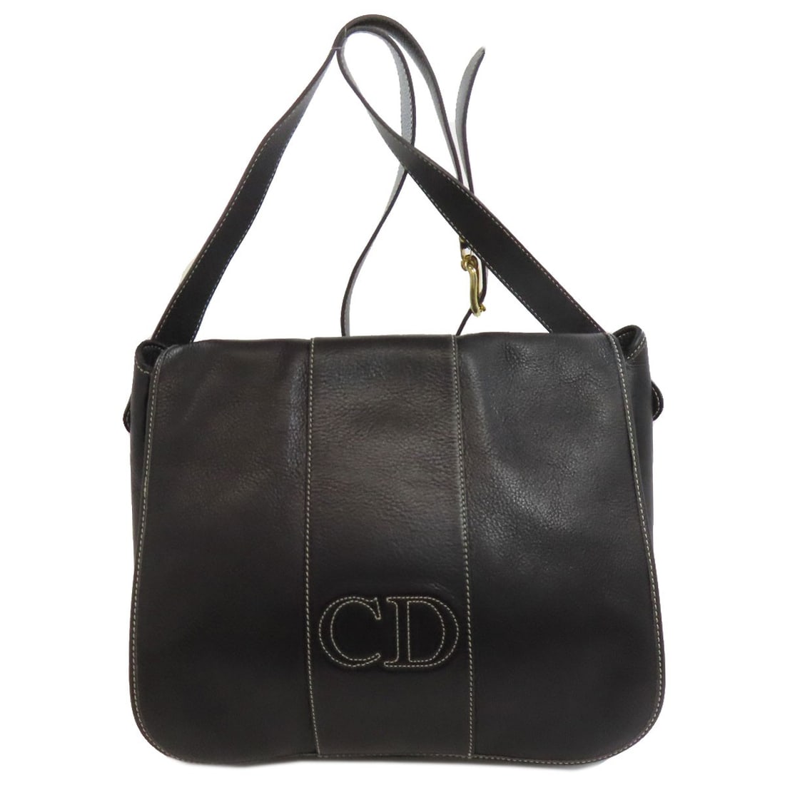 Dior logo shoulder bag leather: Dior logo shoulder bag leather Black leather shoulder bag with Dior logo. Made from high-quality leather, this classic design features the iconic Dior logo on the front. A timeless and sophisticated