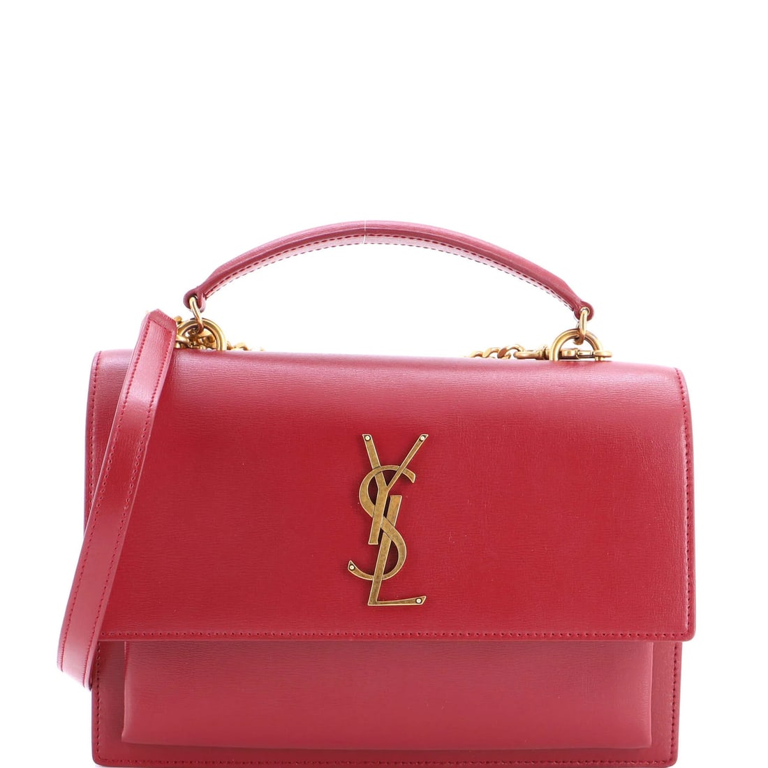 Laurent Saint Medium Leather Shoulder Top Bag Handle Sunset: Laurent Saint Medium Leather Shoulder Top Bag Handle Sunset Red Saint Laurent Medium Leather Shoulder Top Bag Handle Sunset features a classic design with a medium size, perfect for everyday use. The 