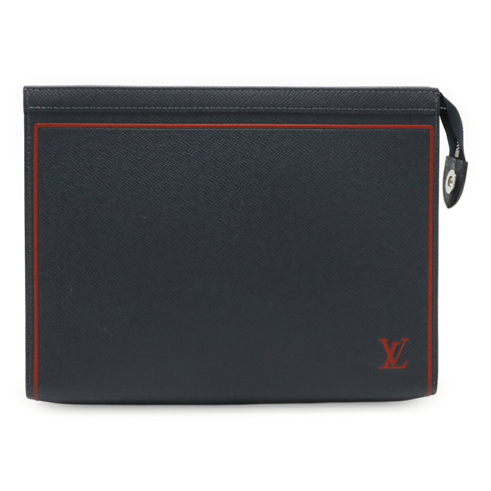 Clutch Bag Pochette Leather Louis Vuitton: Clutch Bag Pochette Leather Louis Vuitton Navy Blue Clutch Bag Pochette Made from High-Quality Calf Leather, This Louis Vuitton Design Boasts Classic Elegance with a Sleek, Compact Size. Perfect for A