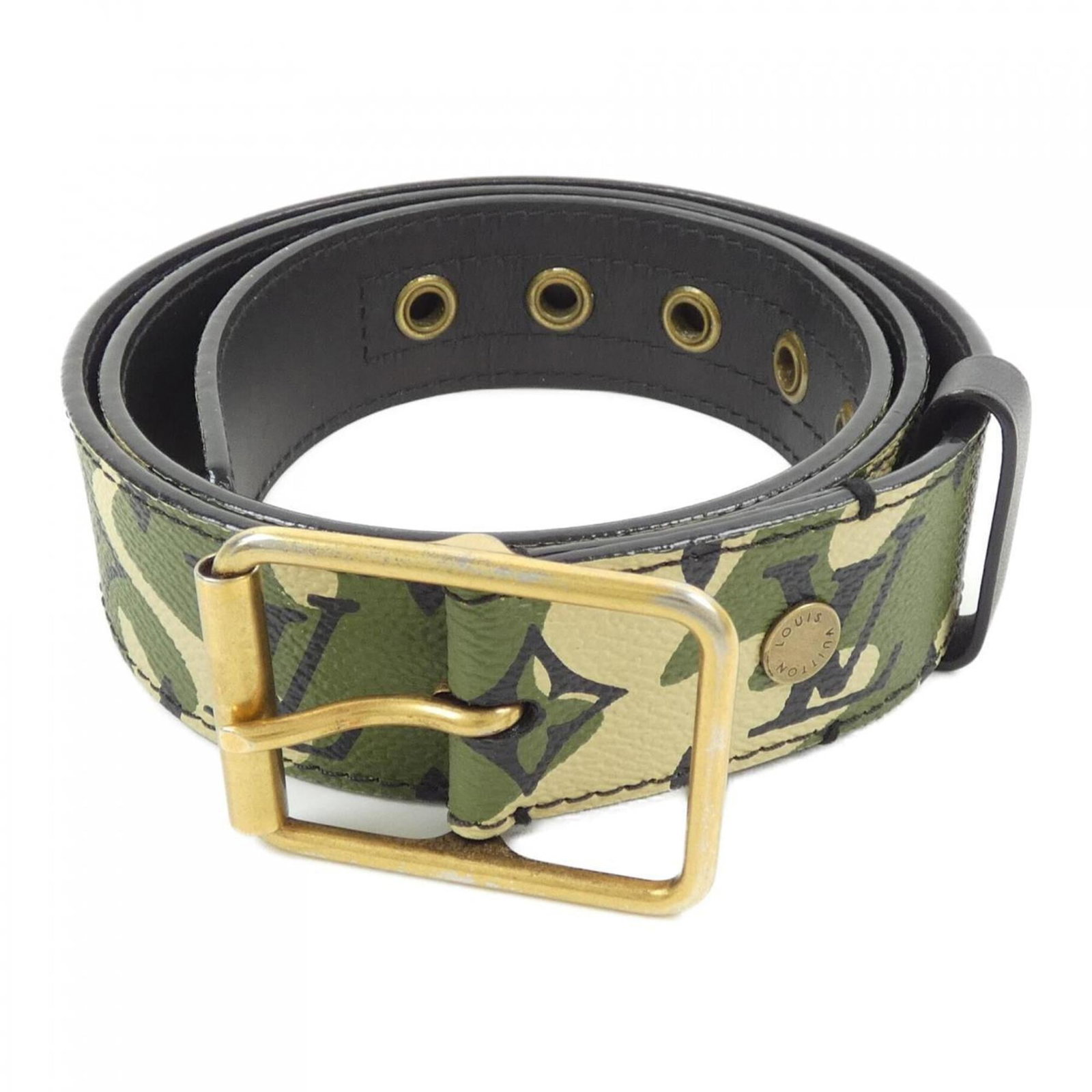 Standard Belt By Louis Vuitton: Standard Belt By Louis Vuitton Canvas and coated leather make up the classic design of Louis Vuitton's standard belt, available in black and khaki. The adjustable length ensures a comfortable fit for 