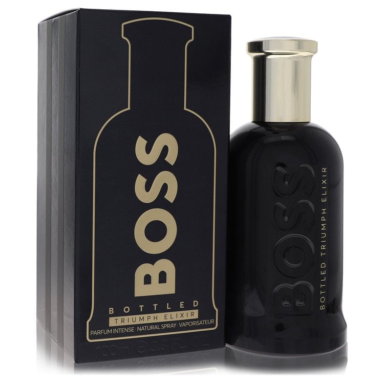 Boss Bottled Triumph Elixir by Hugo Boss Eau De Parfum Intense Spray 3.4 oz: Boss Bottled Triumph Elixir by Hugo Boss Eau De Parfum Intense Spray 3.4 oz 3.4 oz Eau De Parfum Intense Spray by Hugo Boss, featuring the Boss Bottled Triumph fragrance, offering a rich and intense s