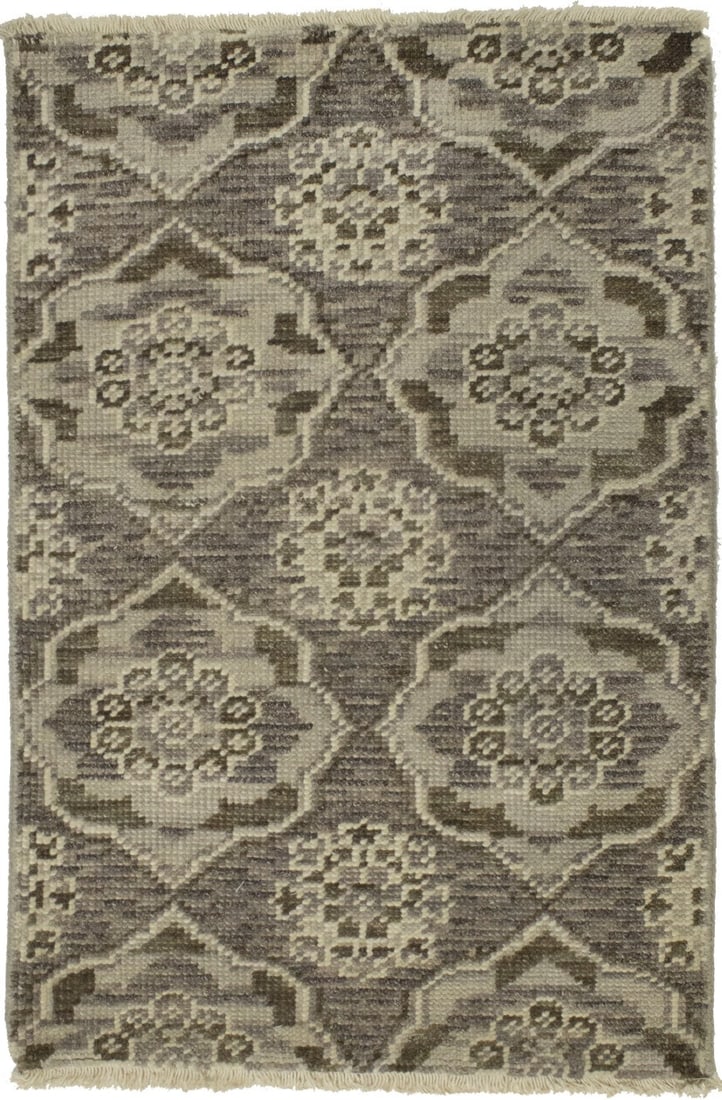 Handmade Modern Floral Style Brown Rug Transitional Oriental Small Carpet 2X3 Ft Hand-Knotted: Handmade Modern Floral Style Brown Rug Transitional Oriental Small Carpet 2X3 Ft Hand-Knotted Hand-knotted in wool and cotton, this 2x3 ft modern floral style brown rug boasts a unique blend of tradit