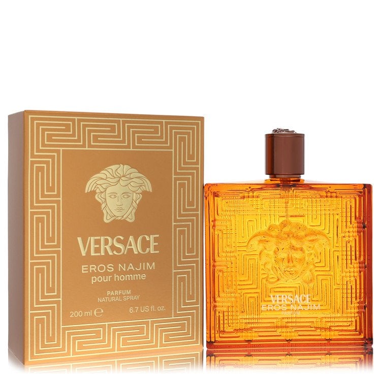 Versace Eros Najim by Versace Parfum Spray 6.7 oz: Versace Eros Najim by Versace Parfum Spray 6.7 oz Versace Eros Najim by Versace Parfum Spray 6.7 oz - A sophisticated men's fragrance from the renowned Italian fashion house, featuring a blend of rich