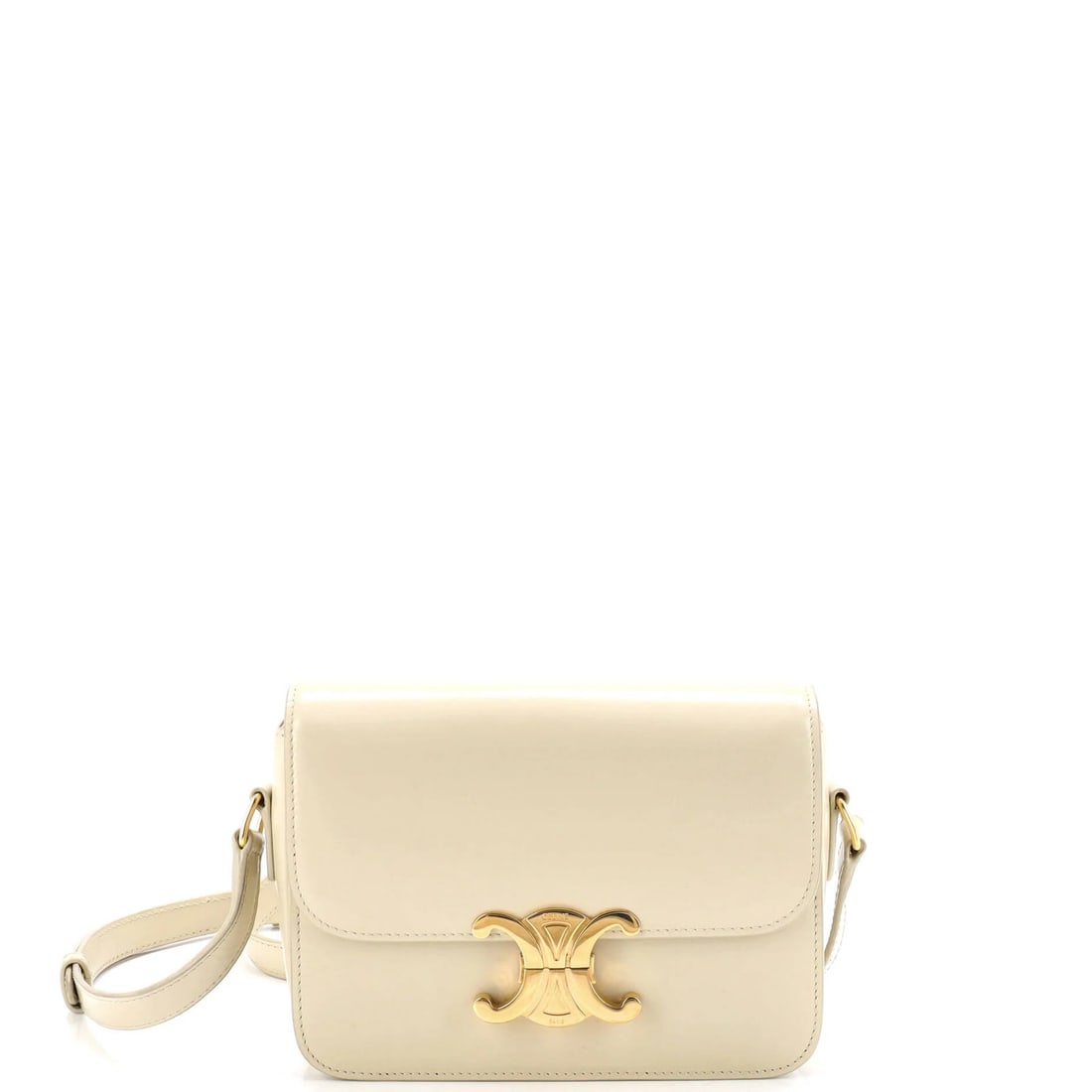 Calfskin Teen Smooth Celine Bag Triomphe: Calfskin Teen Smooth Celine Bag Triomphe Calfskin Teen Smooth Celine Bag Triomphe for sale. This neutral-colored, smooth calfskin cross body bag features a classic design with a 5.5" height and 7.5"