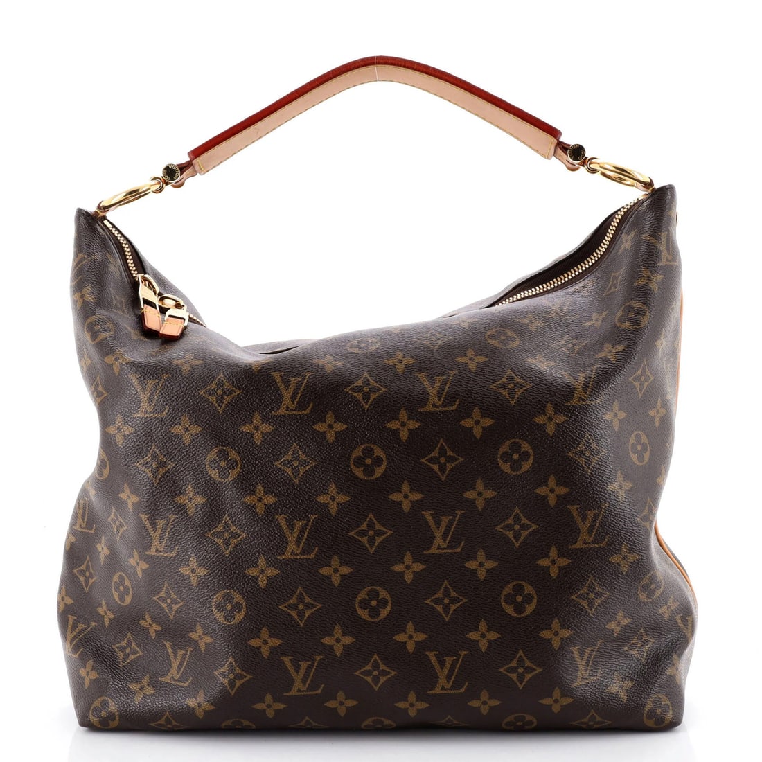 Handbag Sully Monogram Louis Vuitton Canvas MM: Handbag Sully Monogram Louis Vuitton Canvas MM Canvas Sully Monogram Louis Vuitton MM Handbag in Brown. This classic handbag features the iconic monogram canvas design, with a brown exterior and gold 