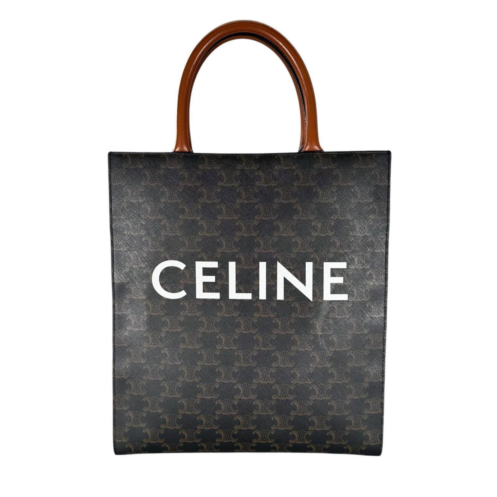 Celine Tote Bag Leather: Celine Tote Bag Leather Brown leather Celine tote bag with gold hardware, measuring 32cm x 28cm x 8cm. This classic design showcases the brand's signature attention to detail and high-quality craftsma