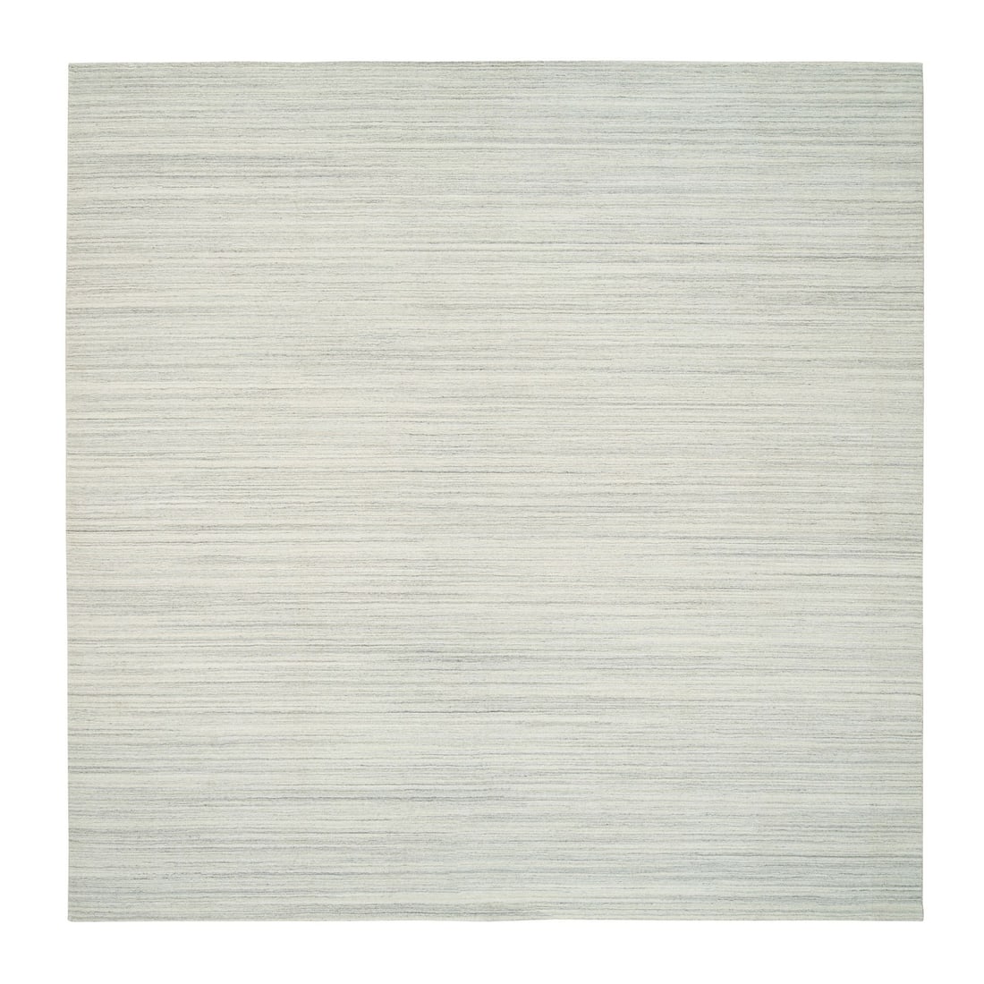 Undyed Ivory Wool Square Rug Hand Loomed Modern 12'1"x12'1: Undyed Ivory Wool Square Rug Hand Loomed Modern 12'1"x12'1 Undyed ivory wool square rug, hand loomed in modern style, boasts a timeless elegance with its clean lines and minimalist design. Made from h