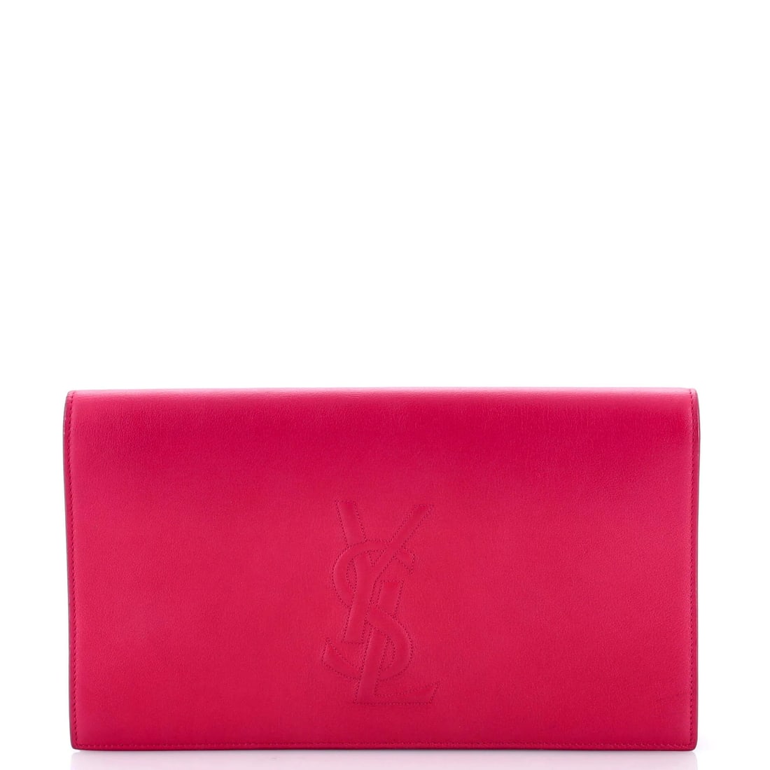 Large leather clutch Saint Laurent Belle de Jour: Large leather clutch Saint Laurent Belle de Jour Large leather clutch from Saint Laurent's Belle de Jour style, featuring exterior colors of pink and red. The item measures 7" in height, 11" in