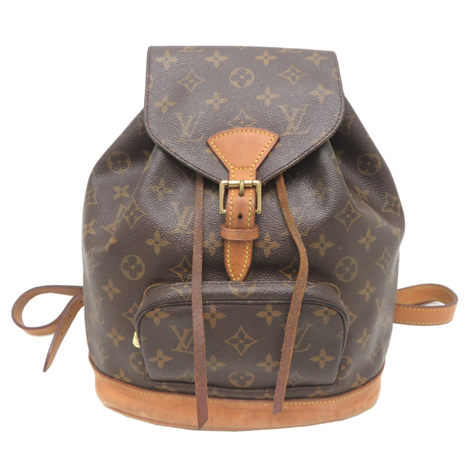 Monogram Louis Vuitton Backpack: Monogram Louis Vuitton Backpack Brown Monogram Louis Vuitton Backpack. Made in France, this women's backpack features the iconic monogram pattern and measures 27cm x 25cm x 12cm. A stylish accessory