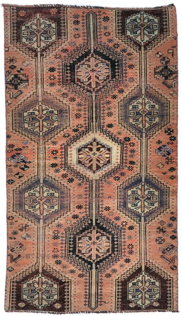 Semi-Antique 4X7 Handmade Oriental Rug Distressed Tribal Carpet Home Dcor Hand-Knotted: Semi-Antique 4X7 Handmade Oriental Rug Distressed Tribal Carpet Home Dcor Hand-Knotted Hand-knotted with traditional techniques, this semi-antique 4x7 Oriental rug boasts a unique blend of muted color
