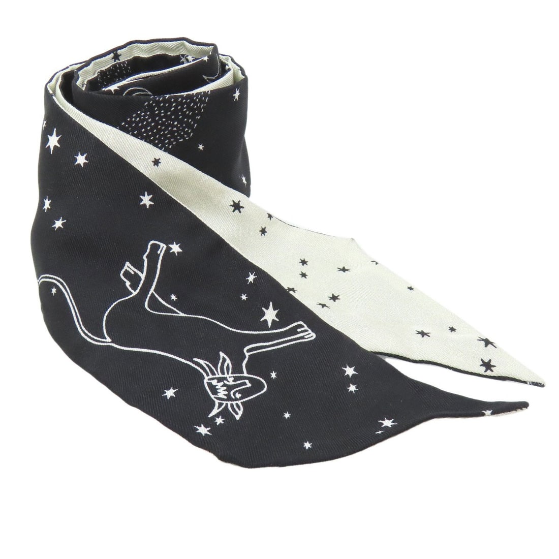 Silk Scarf Constellation Pattern by Christian Dior: Silk Scarf Constellation Pattern by Christian Dior Silk Scarf Constellation Pattern by Christian Dior features a striking black silk design with a constellation pattern. This high-quality scarf is mad