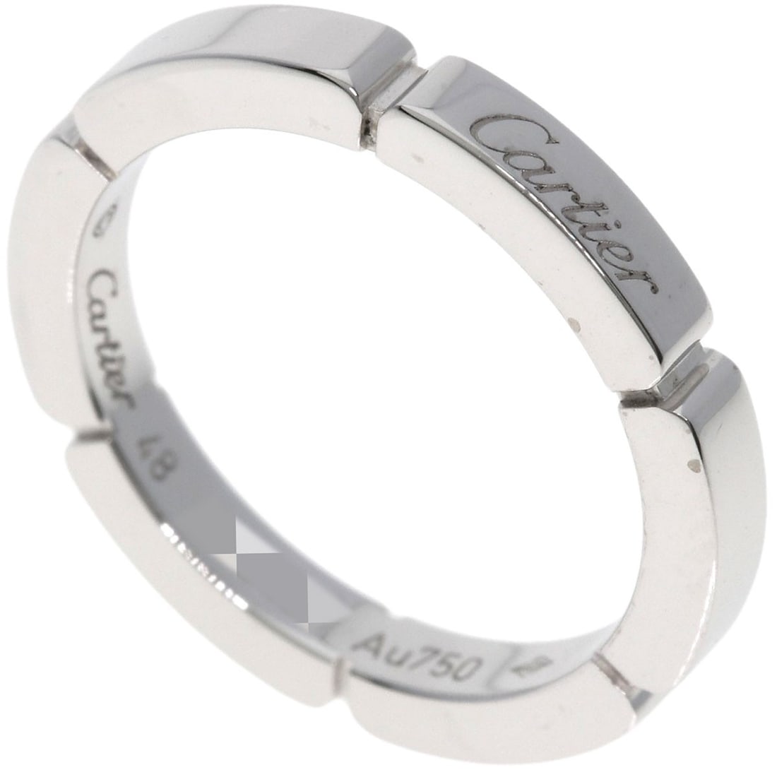 Cartier Mailon Panthere # 48 Ring K18 White Gold: Cartier Mailon Panthere # 48 Ring K18 White Gold Cartier's iconic Mailon Panthere design shines in this exquisite K18 White Gold ring, featuring a sleek silver metal exterior and purity marked as K18.