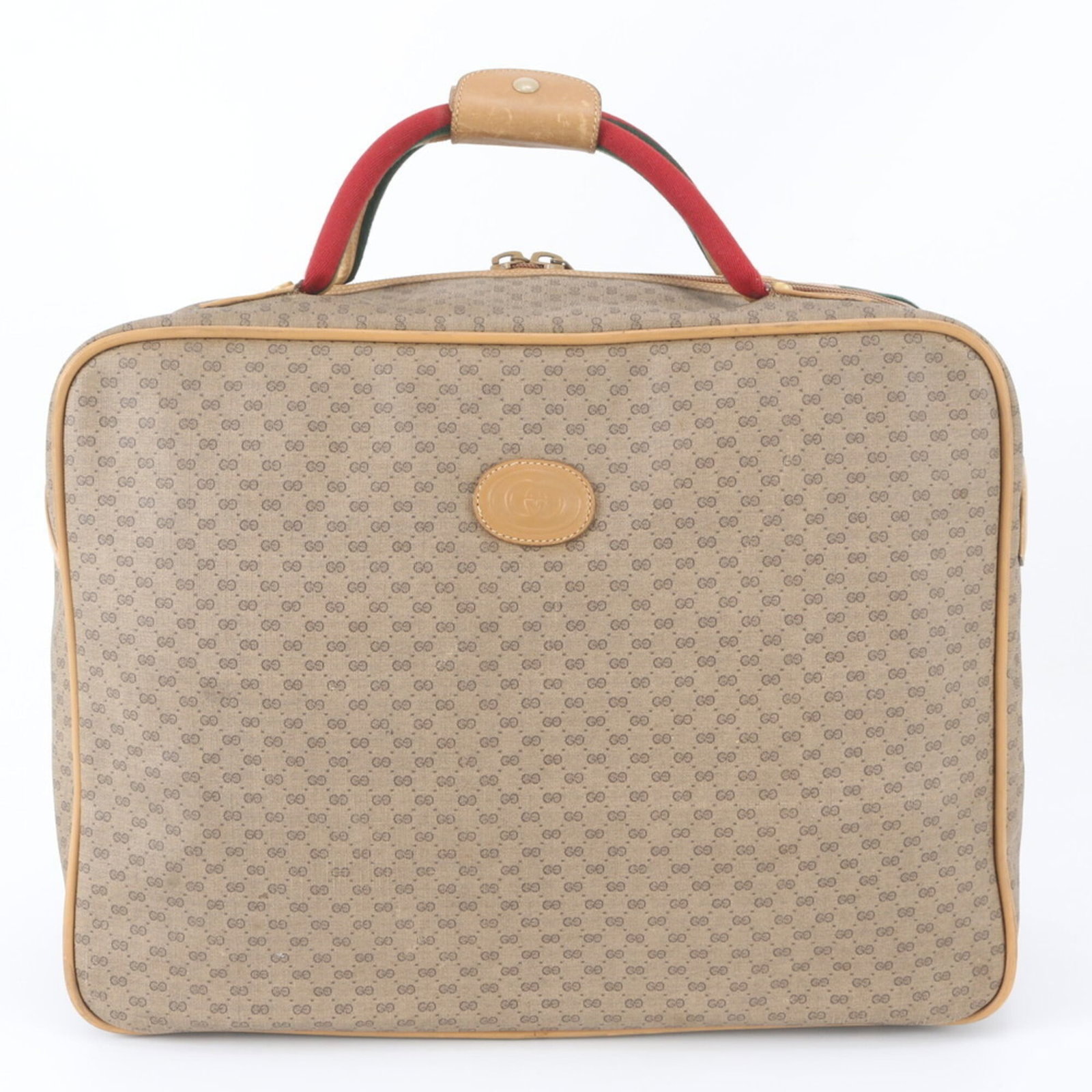 Boston Bag Leather Coated Tote Gucci: Boston Bag Leather Coated Tote Gucci Boston Bag Leather Coated Tote Gucci in Beige measures 33cm x 44cm x 16cm. Made from leather and coated canvas, this tote bag features a classic design with a sign