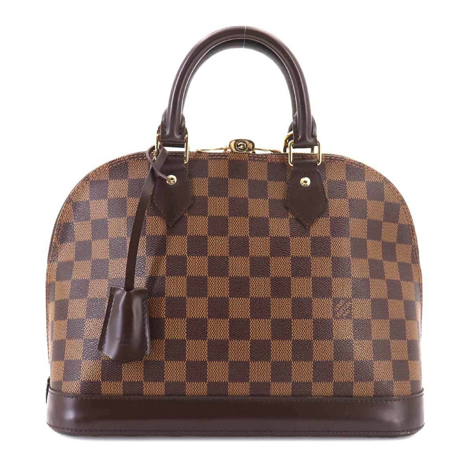 Handbag Canvas Damier Louis Vuitton: Handbag Canvas Damier Louis Vuitton Damier Canvas pattern in Ebene, a classic Louis Vuitton design. This brown Damier canvas handbag features the iconic N53151 model number and measures 23.5cm x 31cm