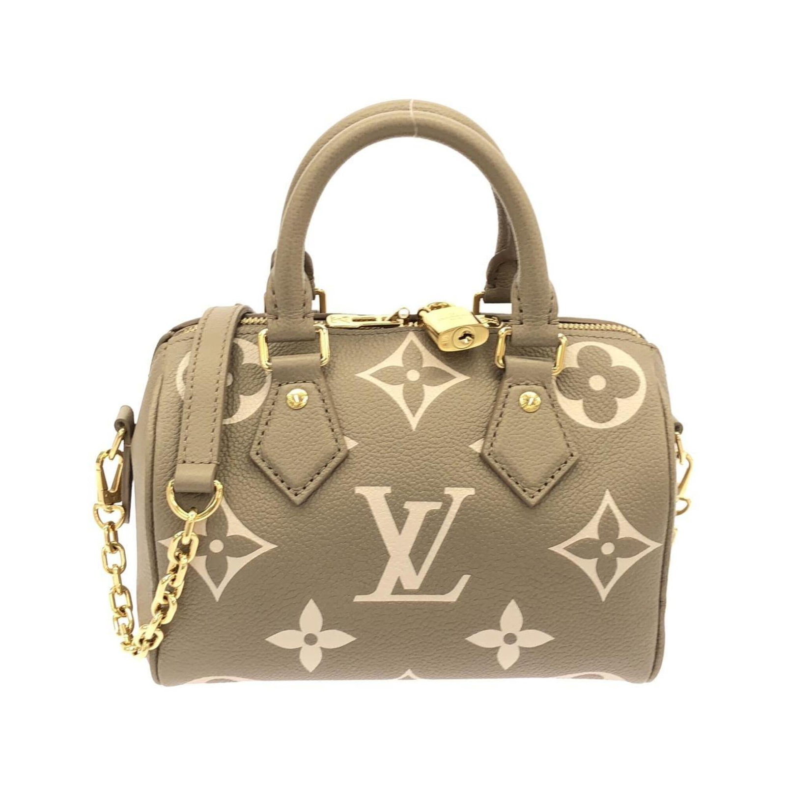 Louis Vuitton Boston Bag Leather: Louis Vuitton Boston Bag Leather The Louis Vuitton Boston Bag Leather is a classic design made from high-quality calf leather, available in cream and tourterelle colors. Measuring 16cm x 21cm x 11cm, 