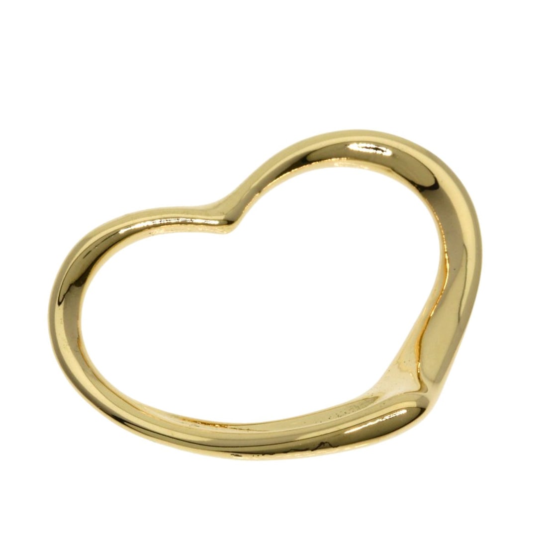 Yellow gold K18 pendant open heart top Tiffany Co.: Yellow gold K18 pendant open heart top Tiffany Co. Yellow gold K18 pendant open heart top Tiffany Co. is made from 18K yellow gold, featuring an open heart design with no stone. This classic piece sho