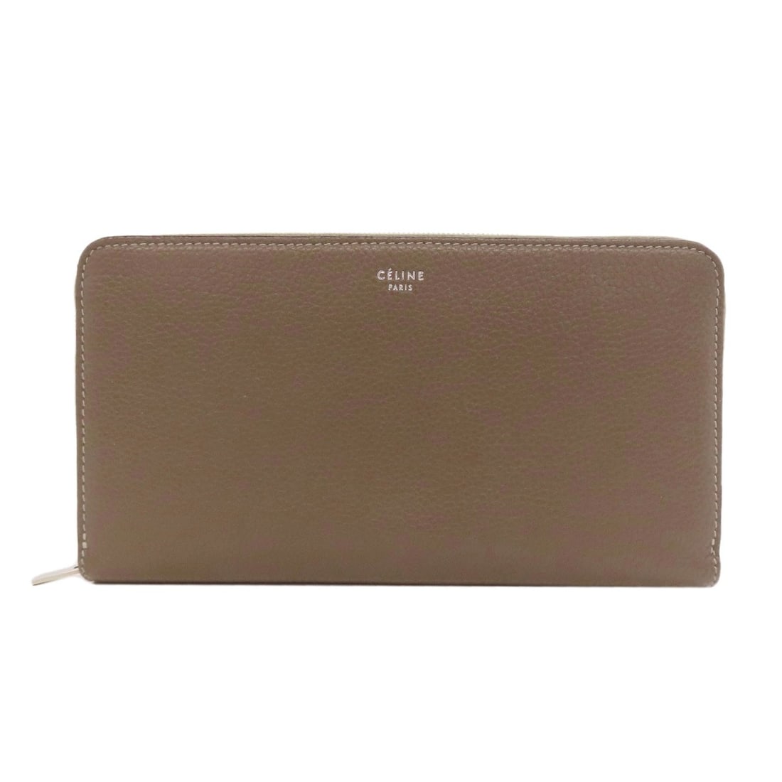 Calf Wallet Long With Logo Coin Pocket Celine: Calf Wallet Long With Logo Coin Pocket Celine Gray Celine Long Wallet with Coin Pocket for Everyday Carry. This calf leather wallet features a long design with a coin pocket, providing ample space