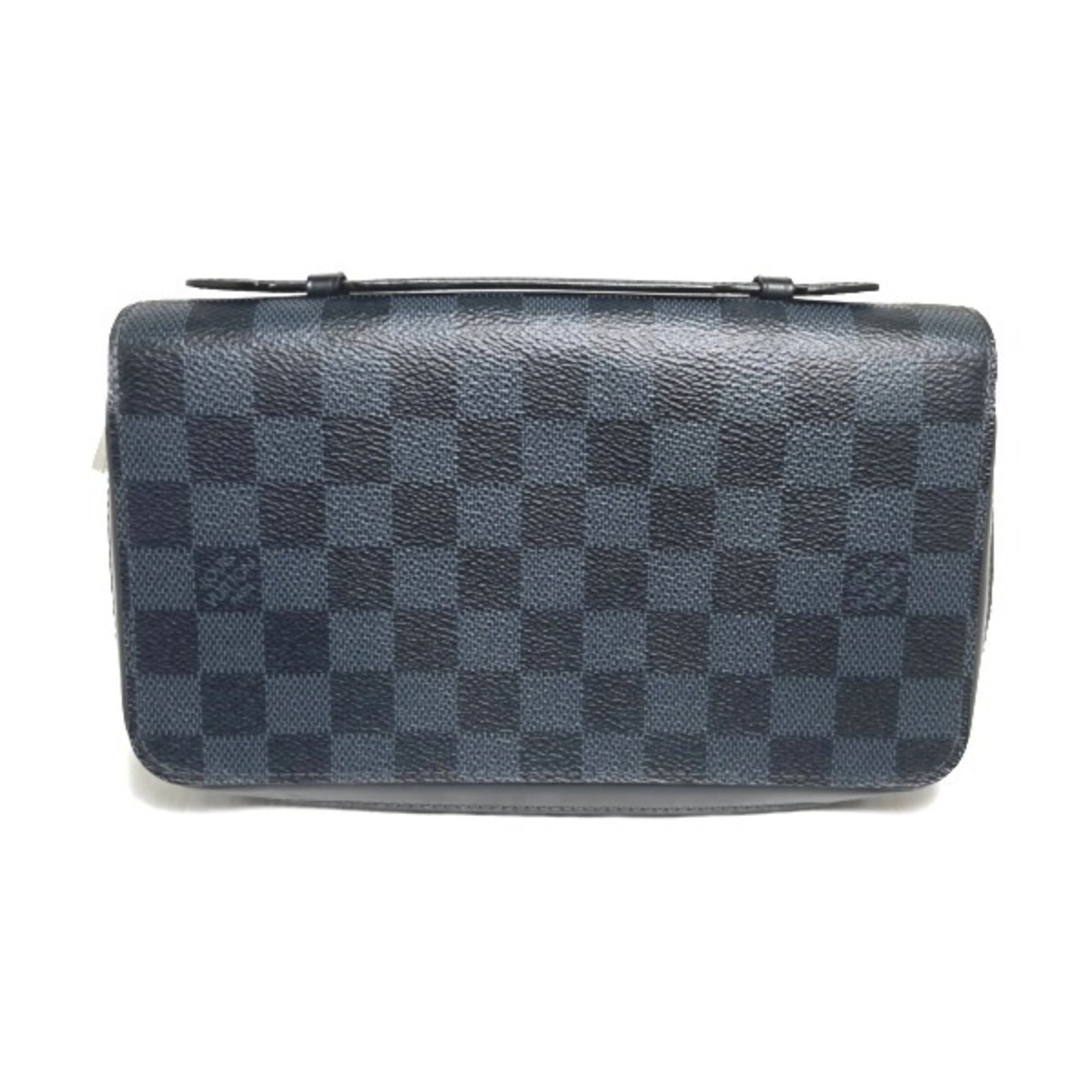 Damier Canvas Bi Fold Wallet Long Louis Vuitton: Damier Canvas Bi Fold Wallet Long Louis Vuitton Damier Canvas Bi Fold Wallet Long Louis Vuitton features the iconic Damier pattern in cobalt color, characteristic of the brand's signature style. This