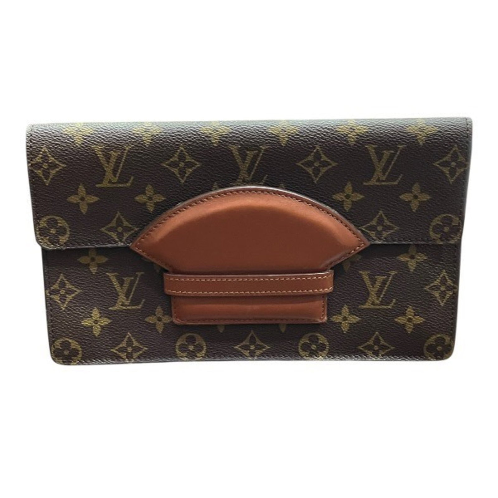 Louis Vuitton Clutch Bag Handbag Monogram: Louis Vuitton Clutch Bag Handbag Monogram Monogrammed luxury at its finest, this Louis Vuitton clutch bag boasts the iconic monogram pattern in rich brown tones. Measuring 15.5cm x 26cm x 2.5cm, it's 