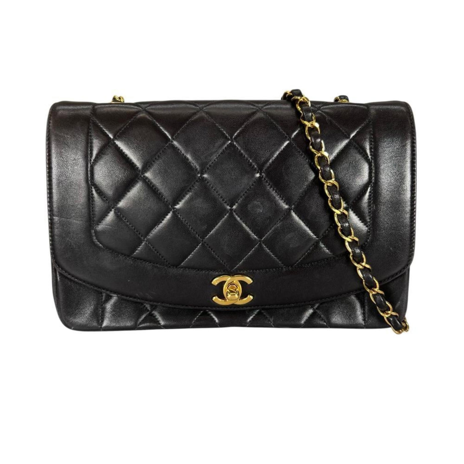 Shoulder Bag Leather Chanel: Shoulder Bag Leather Chanel Black Lambskin Leather Chanel Shoulder Bag, 16cm x 25cm x 7cm. This sleek shoulder bag features high-quality lambskin leather and a classic design that exudes timeless eleg