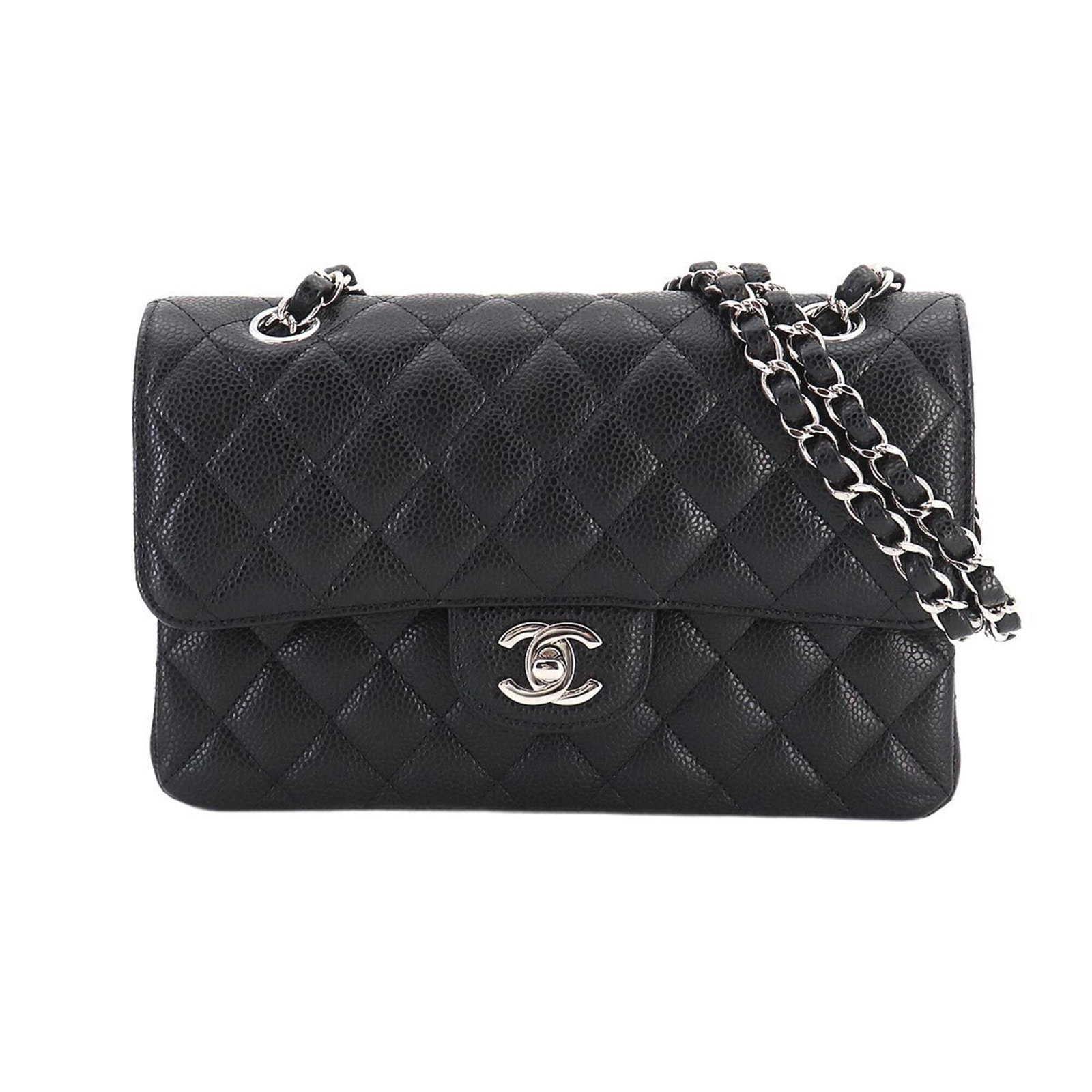 Chanel Handbag Shoulder Bag Grained Calfskin: Chanel Handbag Shoulder Bag Grained Calfskin Black Grained Calfskin Chanel Shoulder Bag. Made from high-quality Grained Calfskin, this shoulder bag features a sleek design and classic style. With its 