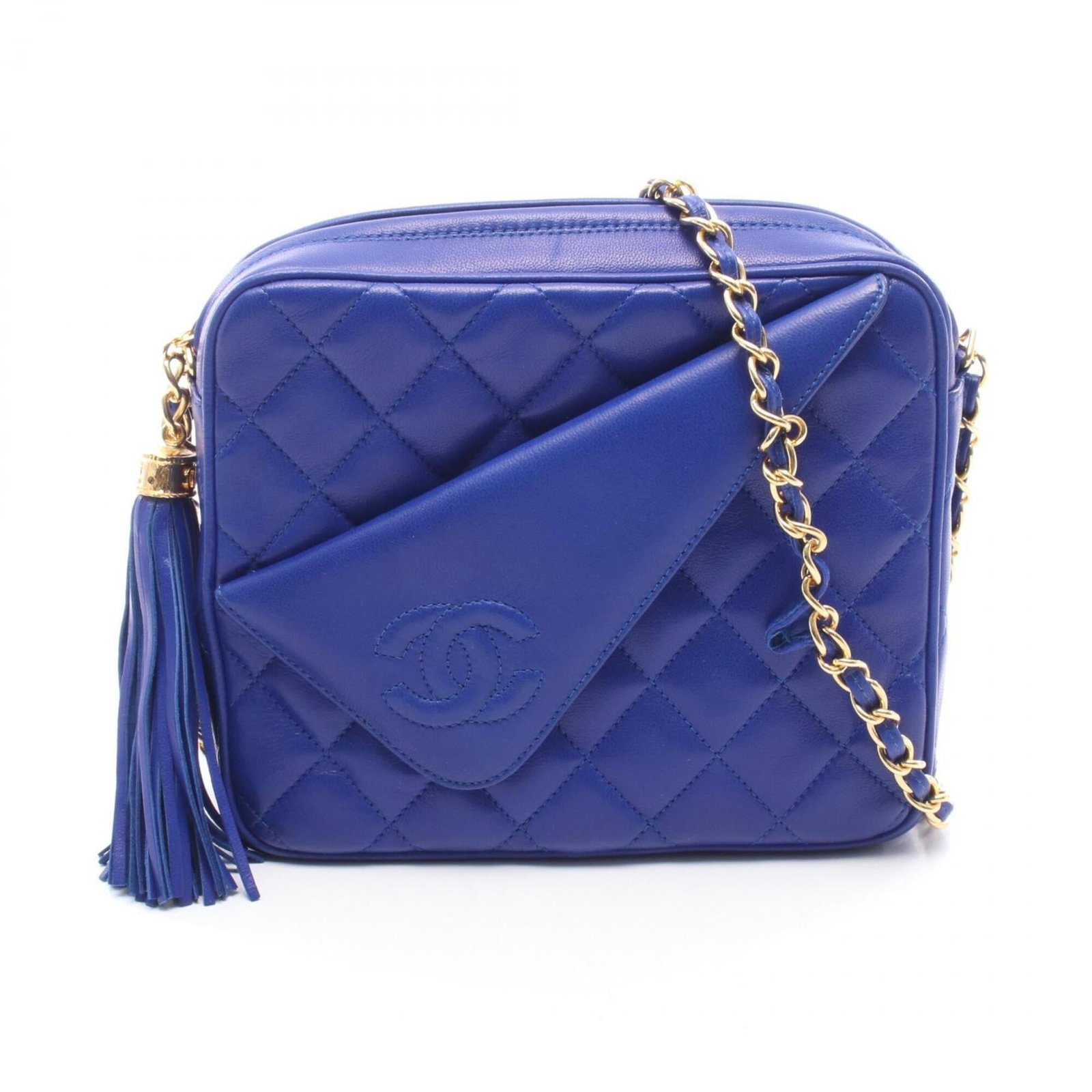 Chanel Handbag Shoulder Bag Leather: Chanel Handbag Shoulder Bag Leather This Chanel handbag shoulder bag features lambskin leather in blue, with dimensions of 16.5cm x 19.5cm x 6cm. The bag's classic design and luxurious material make i