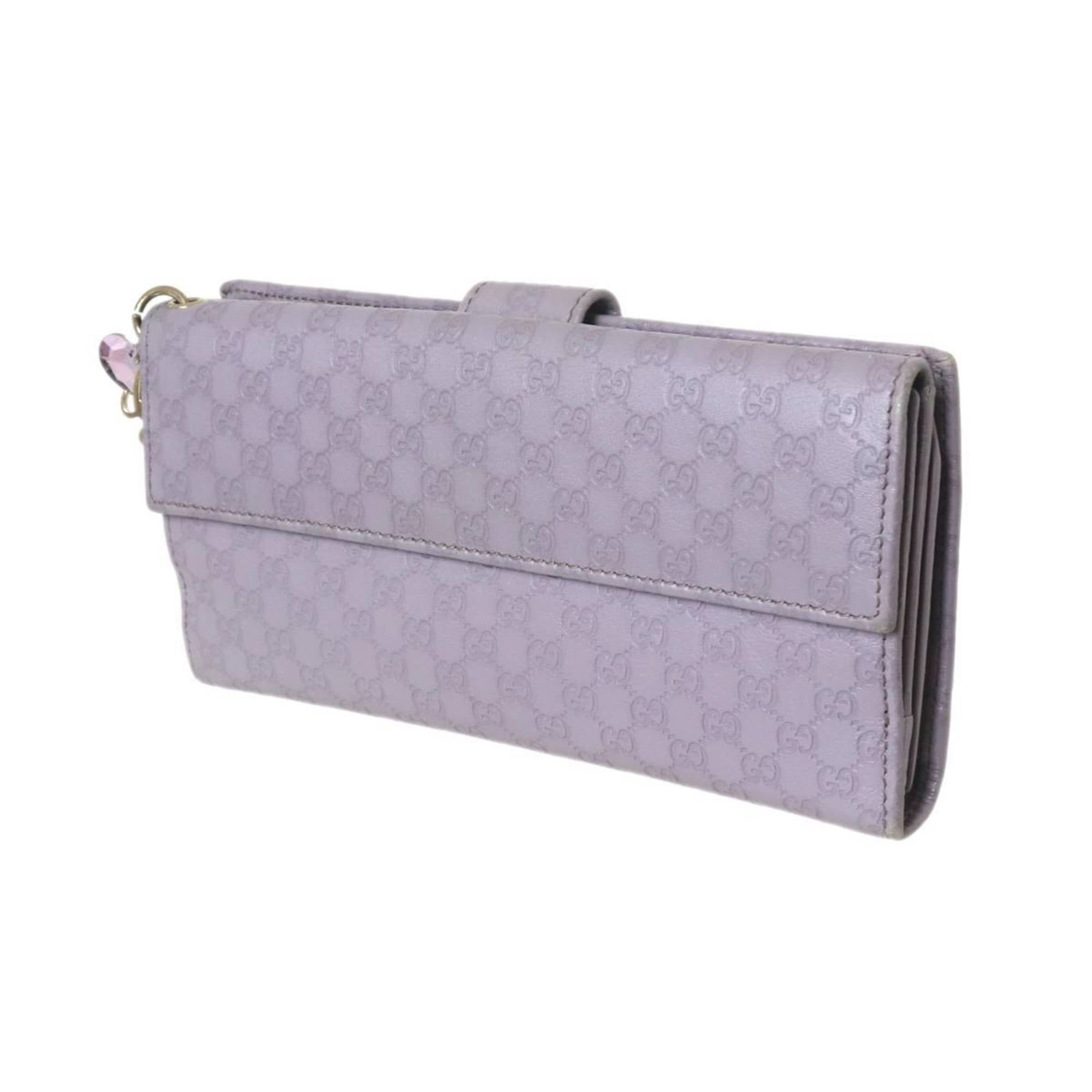 Gucci Long Wallet (Bi-Fold): Gucci Long Wallet (Bi-Fold) Purple gray Gucci long wallet with bi-fold design, measuring 9.8cm x 19cm x 3cm. This stylish accessory features a classic bi-fold layout and a sleek purple gray color. A v
