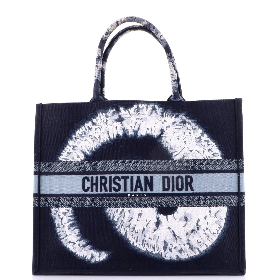 Dior Embroidered Canvas Large Tote Book Christian: Dior Embroidered Canvas Large Tote Book Christian The Dior Embroidered Canvas Large Tote Book Christian boasts a striking blue exterior with intricate embroidery, adding a touch of elegance to its spa