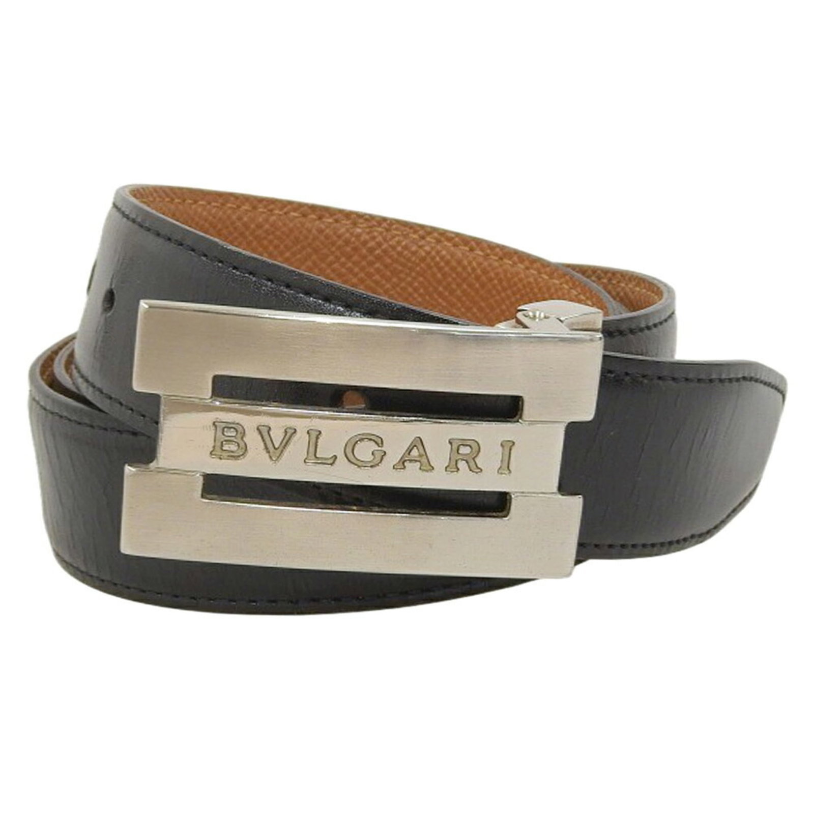 Standard Belt Bvlgari: Standard Belt Bvlgari Metal and leather come together in sleek, sophisticated design with the Standard Belt Bvlgari, available in black and brown colors. This classic belt measures 79cm-89cm in