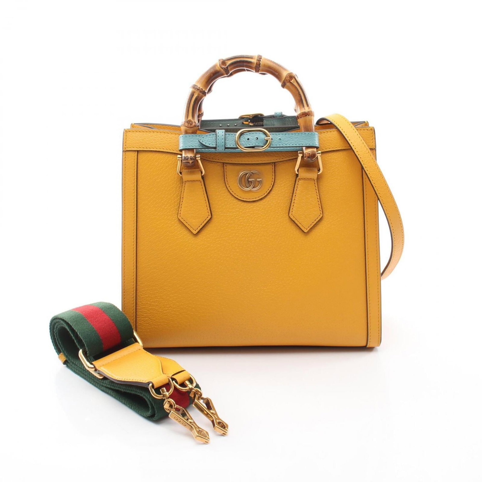 Handbag Leather Gucci: Handbag Leather Gucci Yellow Gucci Leather Handbag with Classic Design. This iconic handbag features high-quality leather construction and a timeless yellow color. Measuring 22cm x 26.5cm x 10.5cm,