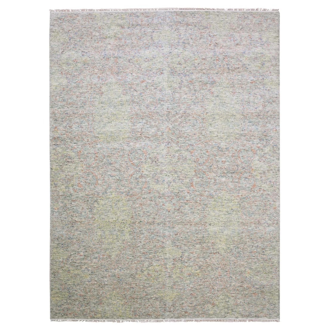 8'10"x12' Colorful Modern Salt and Pepper Design Wool Hand Knotted Rug: 8'10"x12' Colorful Modern Salt and Pepper Design Wool Hand Knotted Rug Colorful and modern, this hand-knotted wool rug boasts a vibrant multicolored design in an oriental style. Made from high-quality