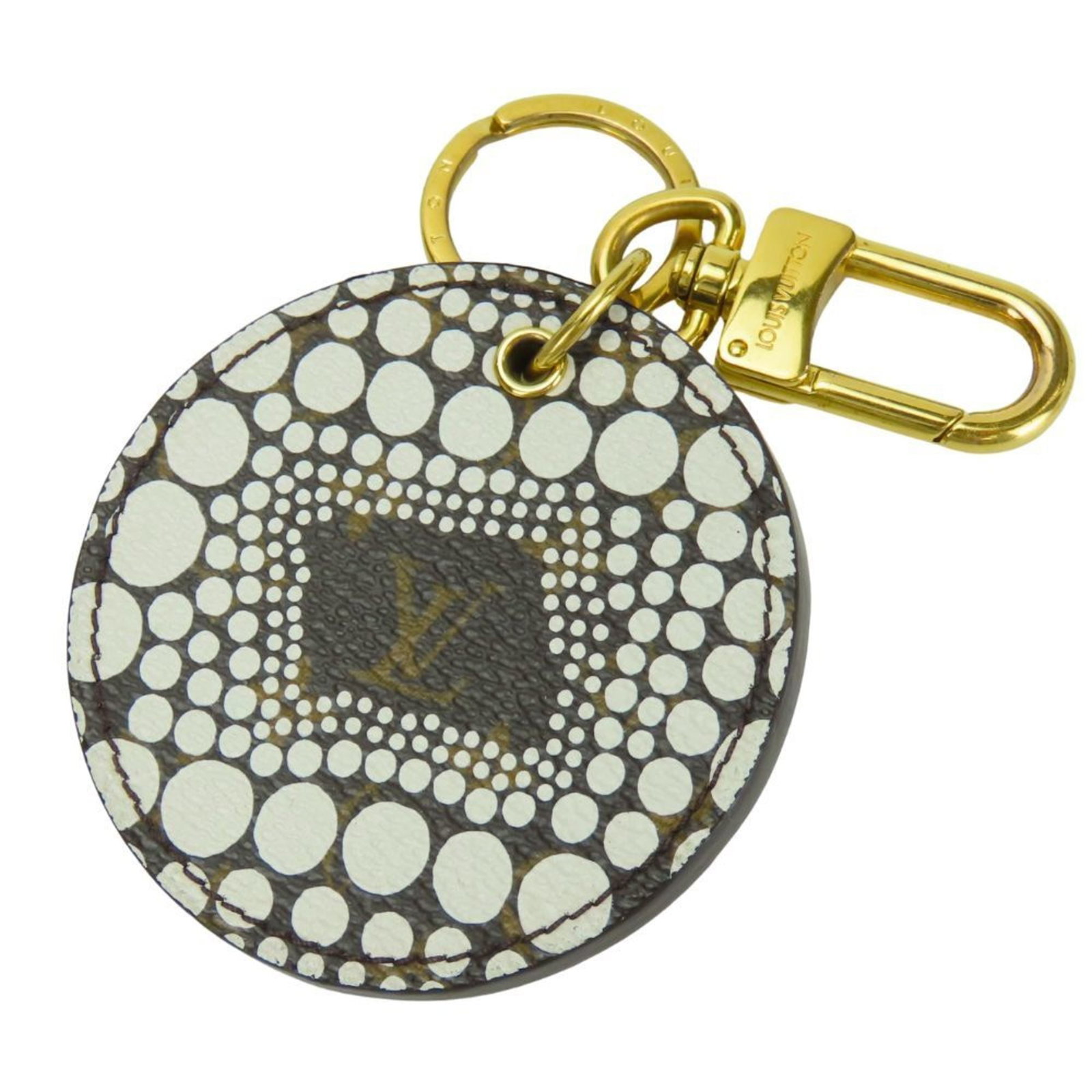 Keyring Monogram Louis Vuitton: Keyring Monogram Louis Vuitton Blanc, Brown, or White Monogram Louis Vuitton Keyring comes in a box and dust bag. The keyring features the iconic Louis Vuitton monogram design in three colors. With it