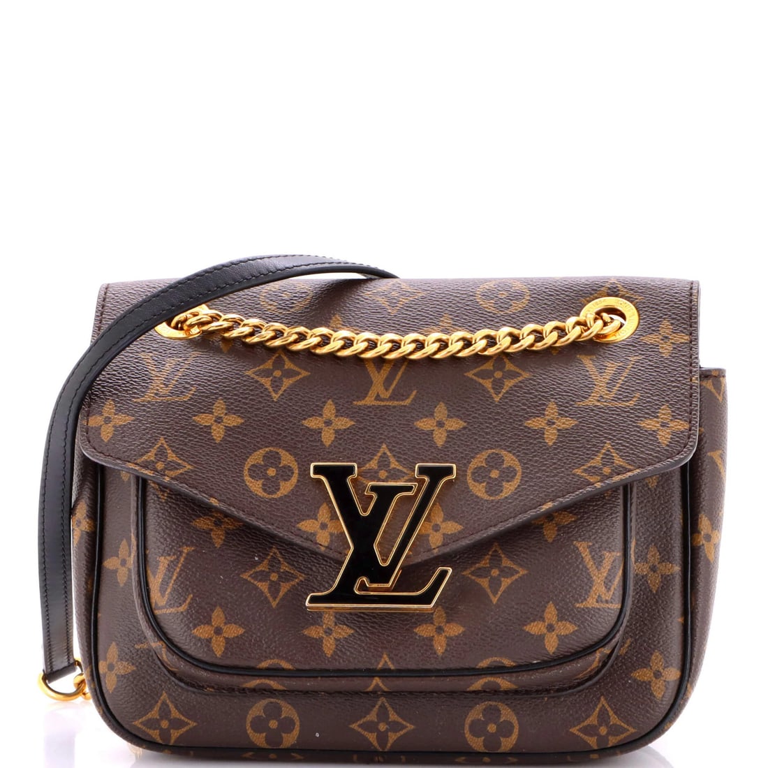 Louis Vuitton Monogram Canvas Handbag Passy: Louis Vuitton Monogram Canvas Handbag Passy Brown Louis Vuitton Monogram Canvas Passy Cross Body Bag with Gold Hardware, featuring scuffs and minor wear on exterior canvas and interior microfiber lini