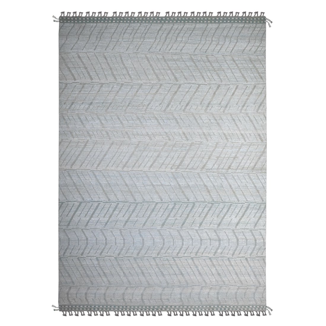 10'x14' Blue Moroccan Weave Zig Zag Design Hand Knotted Oriental Rug (1 of 11)