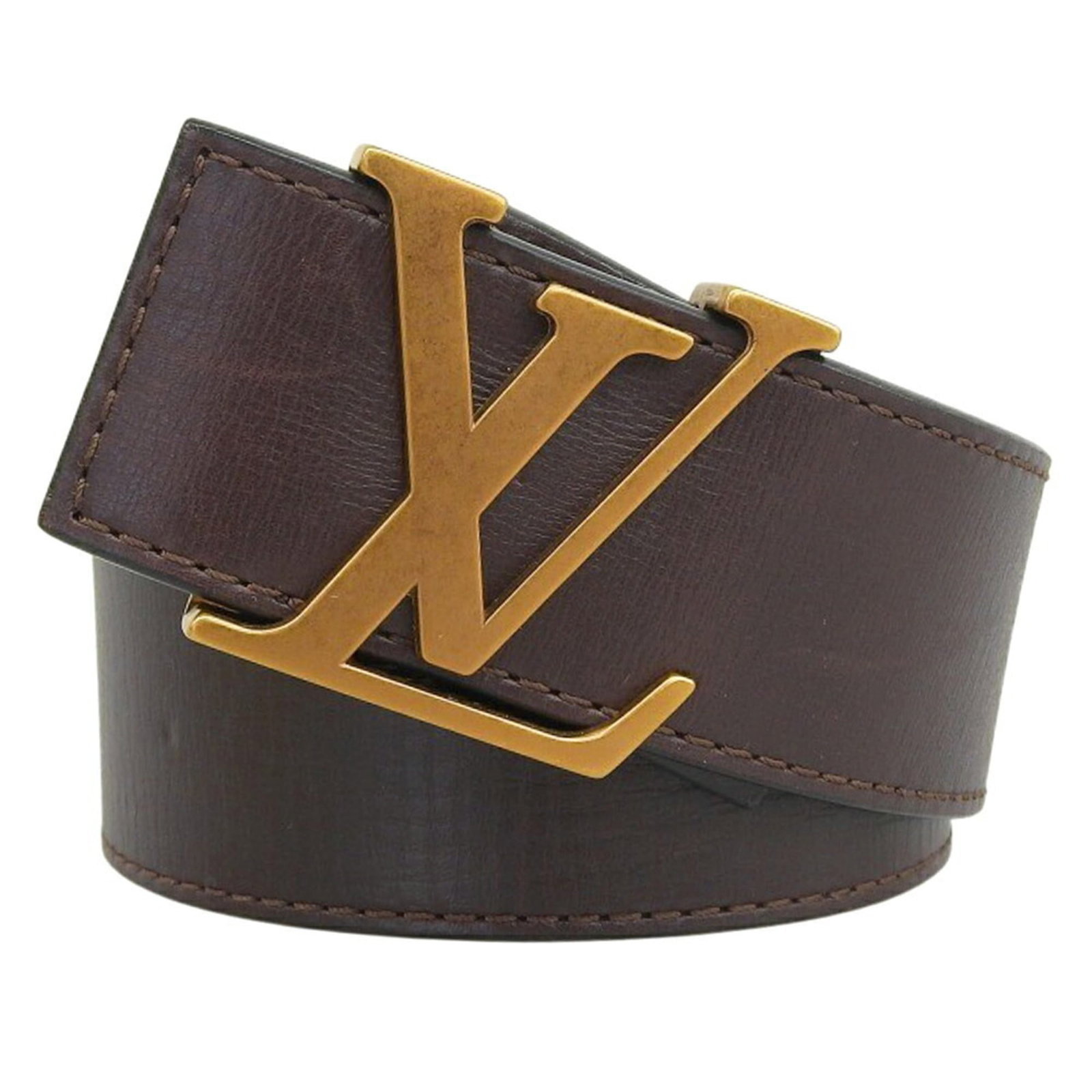 Standard Belt By Louis Vuitton: Standard Belt By Louis Vuitton Standard Belt By Louis Vuitton, crafted from high-quality dark brown leather with a gold-plated finish, features a classic design that exudes timeless elegance.