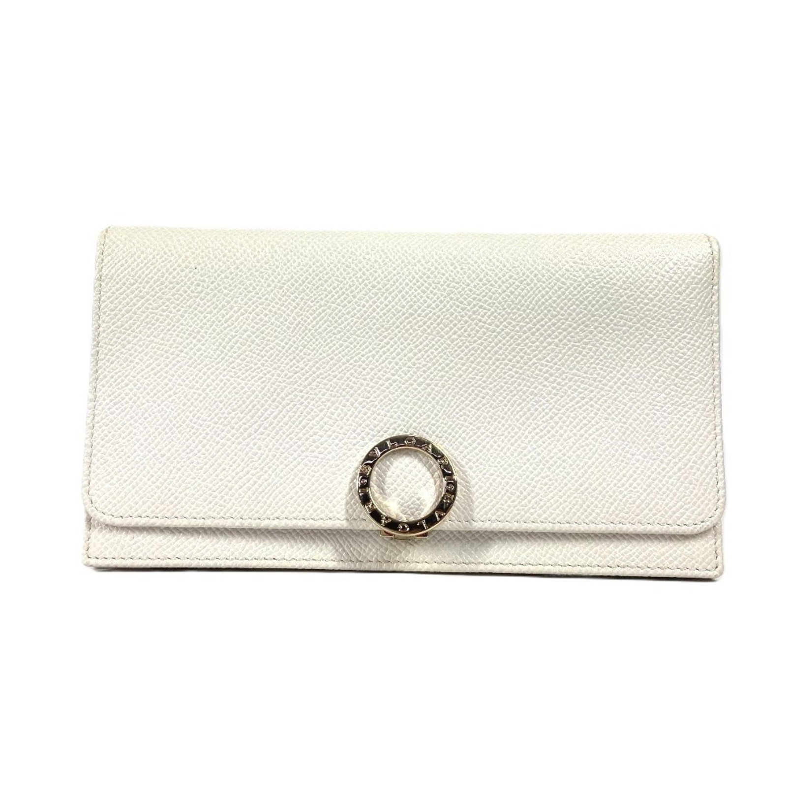 Bvlgari Wallet (Bi-Fold) Leather: Bvlgari Wallet (Bi-Fold) Leather Bvlgari's bi-fold leather wallet boasts sleek white leather and clean lines, making it a stylish accessory for everyday use. Measuring 9.5cm x 17.5cm, the wallet is