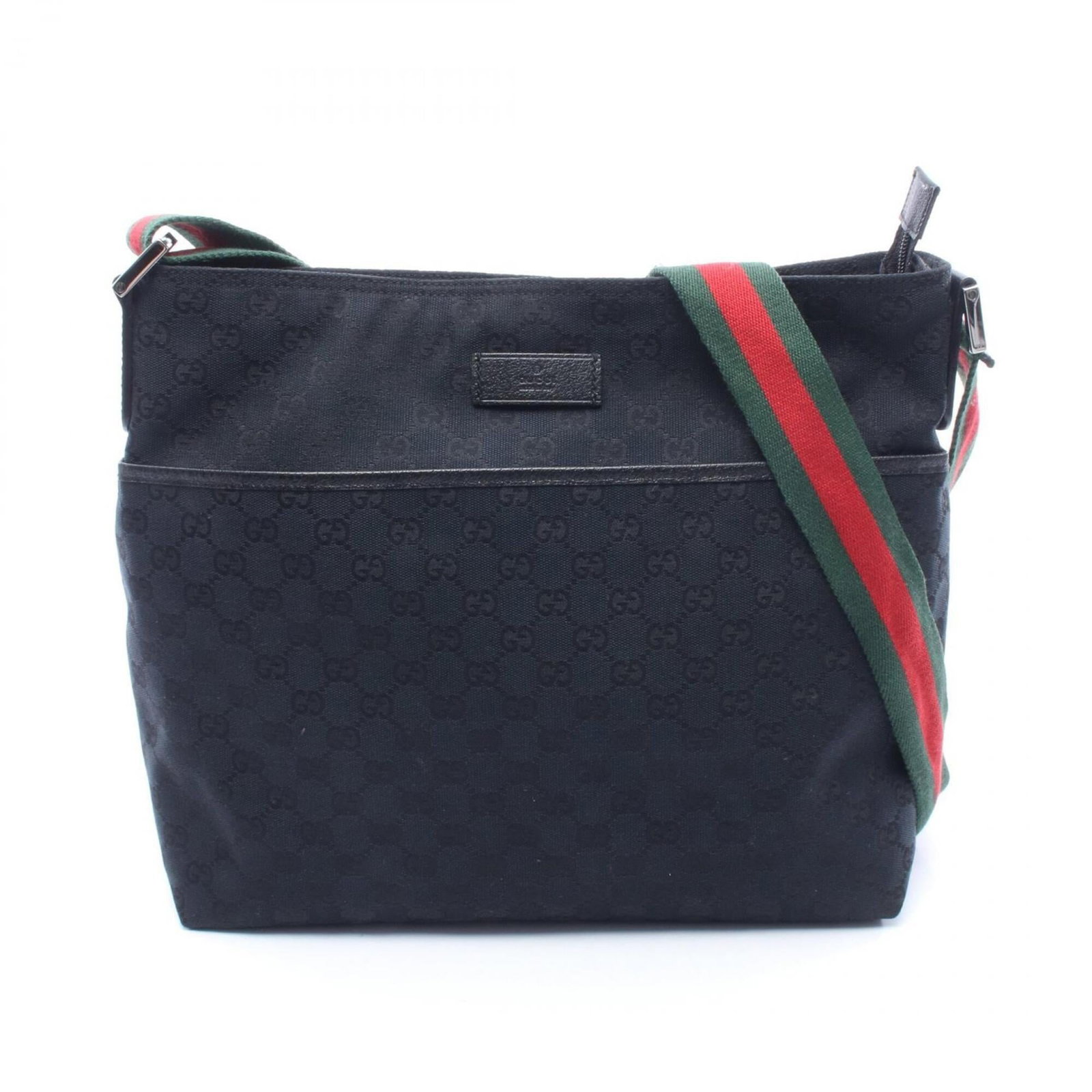 Gucci Handbag Canvas Leather Shoulder Bag: Gucci Handbag Canvas Leather Shoulder Bag Gucci's iconic GG Canvas Leather Shoulder Bag boasts a sleek black design with a timeless canvas leather exterior, perfectly balanced by its sturdy leather st