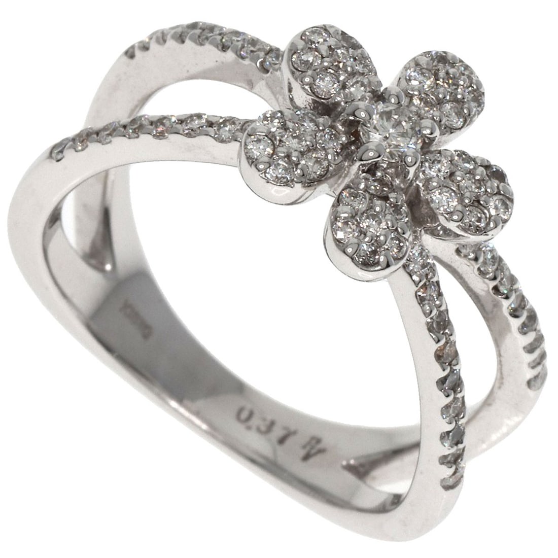 White Gold K18 Flower Diamond Ring Ponte Vecchio: White Gold K18 Flower Diamond Ring Ponte Vecchio K18 White Gold K18 Flower Diamond Ring Ponte Vecchio boasts a striking design with a total carat weight of D diamond, set in high-quality K18 white gol