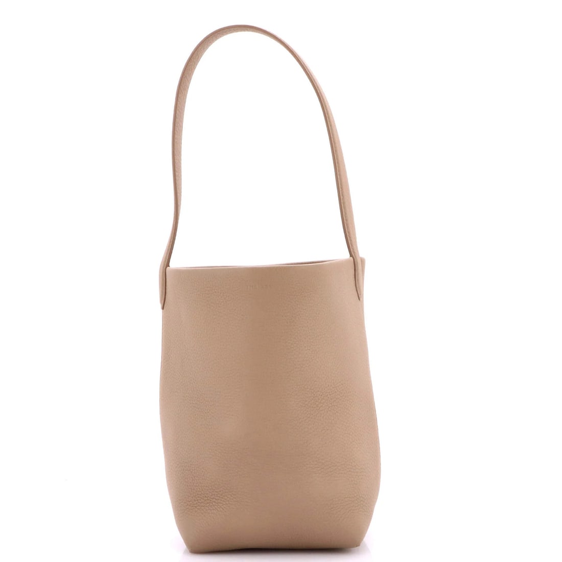 Row N S Park Tote Leather Small: Row N S Park Tote Leather Small The Row N/S Park Tote Leather Small boasts a neutral exterior with subtle signs of wear, adding to its understated charm. With suede interior and heavy-duty leather