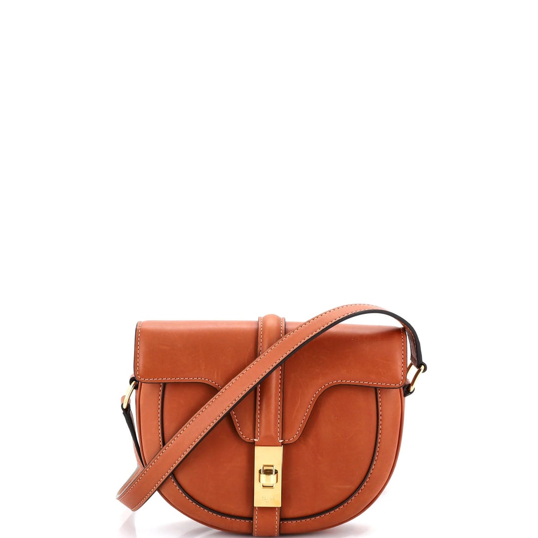 Celine Besace 16 Bag Smooth Calfskin Small: Celine Besace 16 Bag Smooth Calfskin Small The Celine Besace 16 Bag Smooth Calfskin Small features a rich, brown leather exterior with gold hardware, adding a touch of sophistication to its sleek desi