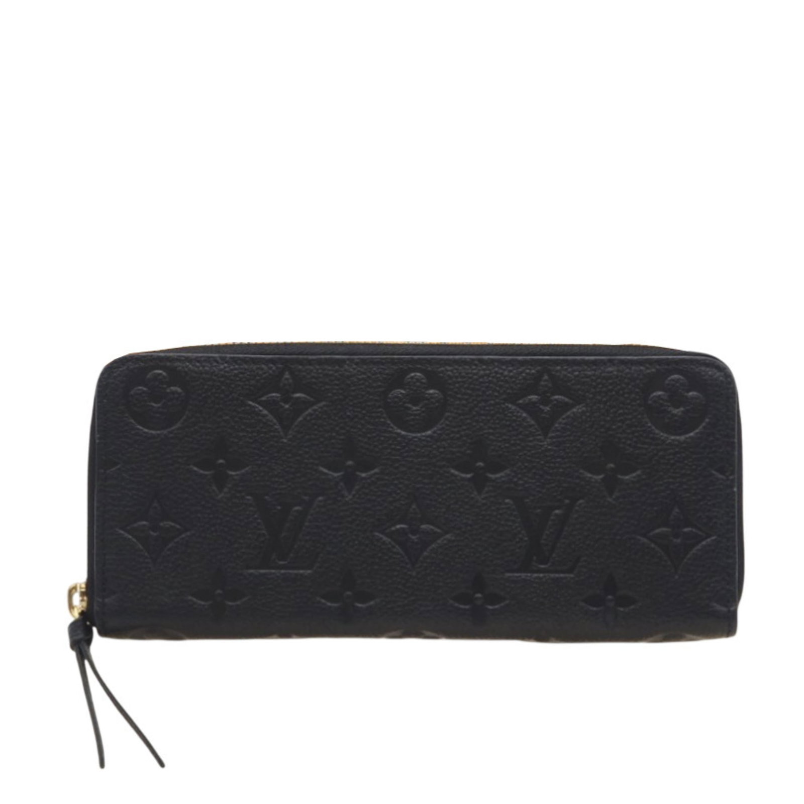 Long Wallet Bi Fold Leather Louis Vuitton: Long Wallet Bi Fold Leather Louis Vuitton Black leather long wallet with bi-fold design, featuring calf leather and RFID-blocking technology. This Empreinte-style wallet measures 9cm x 19.5cm x 2cm an